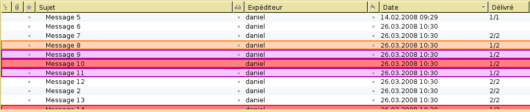 Liste de sujets avec prise en compte du delai de livraison