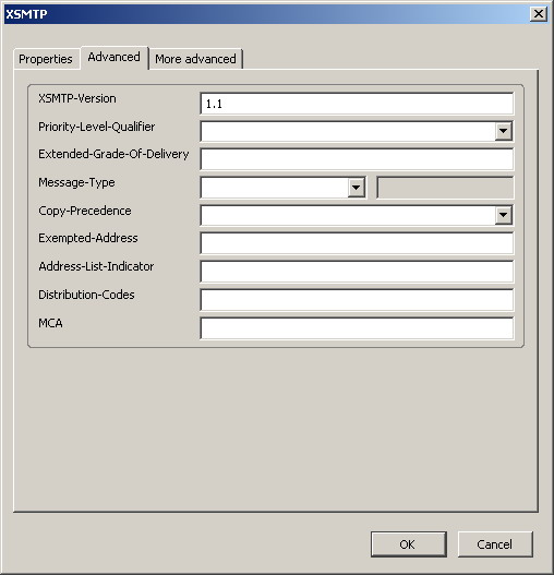 XSMTP dialog box